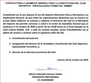 Asamblea General Club FENIX